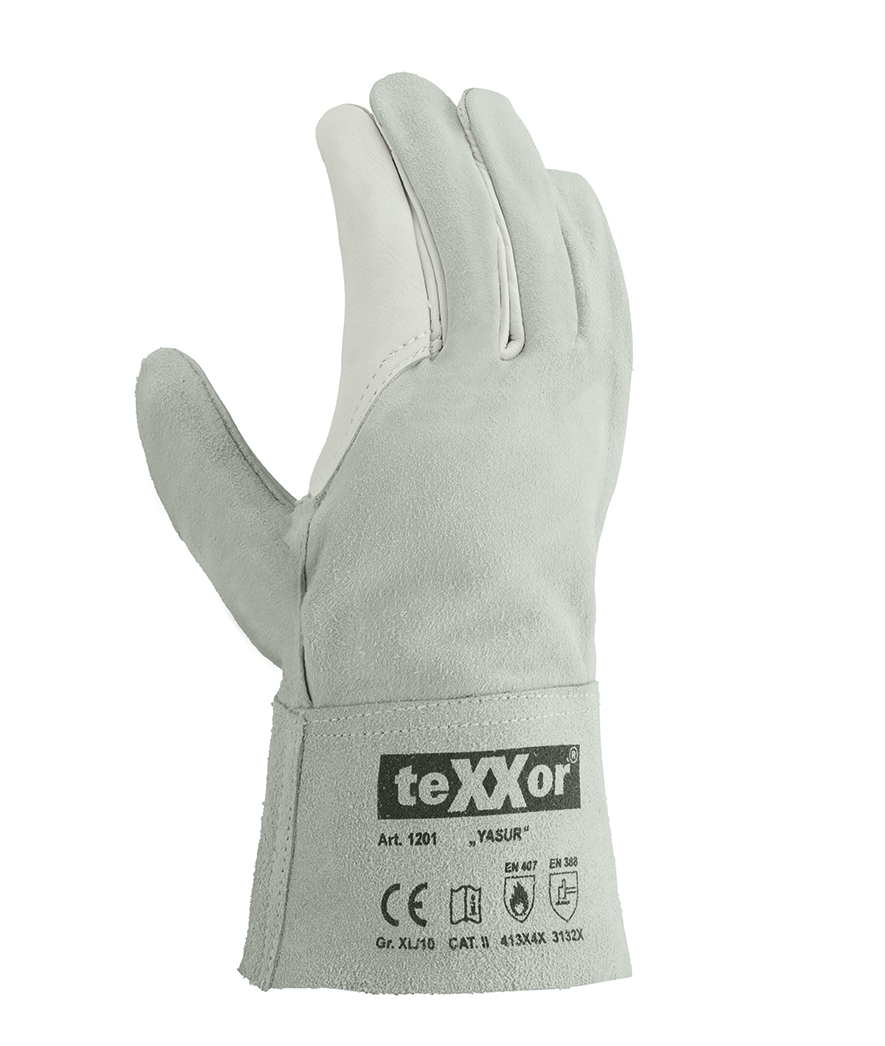 YASUR / termisk læderhandske 100ºC / 5-finger-design